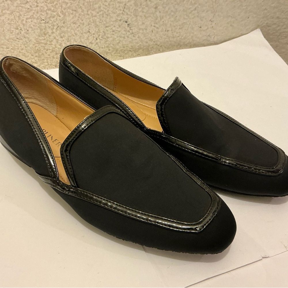 DONALD PLINER REZZA Black Leather Loafers Flat Shoes Size 9.5 M